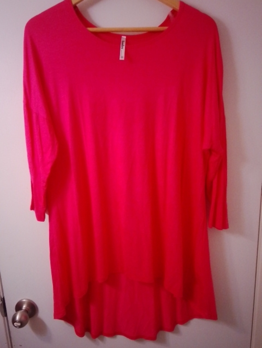 Azules Bright Pink High-Low Tunic Top Medium